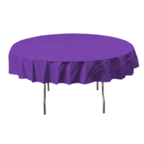 Purple Round Plastic Tablecover
