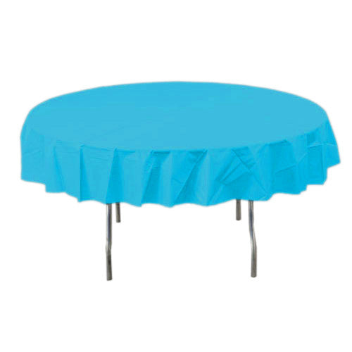 Caribbean Blue Round Plastic Tablecover