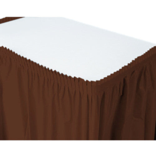 Chocolate Brown Tableskirt Plastic 14' X 29"