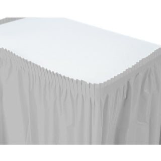 Silver Tableskirt Plastic 14' X 29