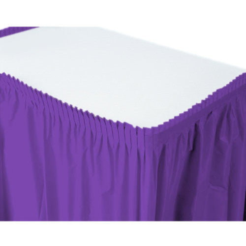 Purple Tableskirt Plastic 14' X 29"