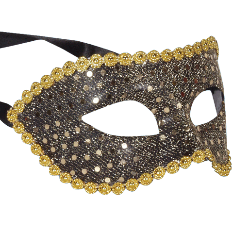Black/Gold Half Mask