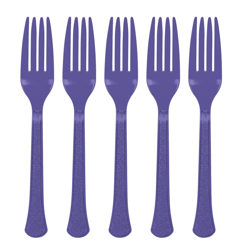 New Purple Heavy Weight Plastic Forks (20ct)
