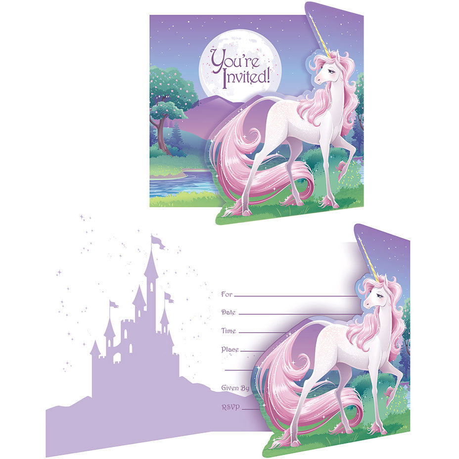 Unicorn Fantasy Invitation, Gatefold
