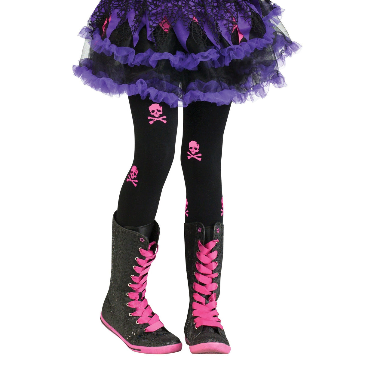Girls Bones & Skull Tights Large (8-12)
