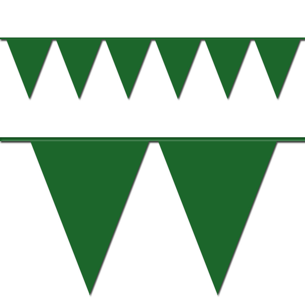 Green Triangle Pennant Flag 100 Ft.