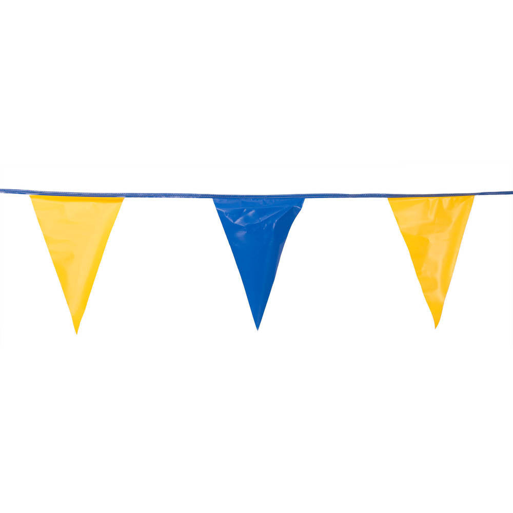 Blue and Yellow Triangle Pennant Flag 100 Ft.