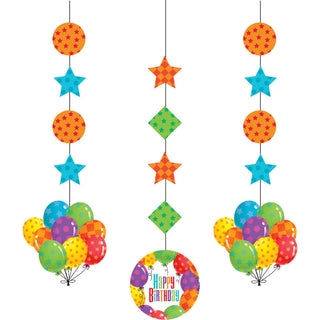 Balloon Patterns Hanging Cutouts (3ct)