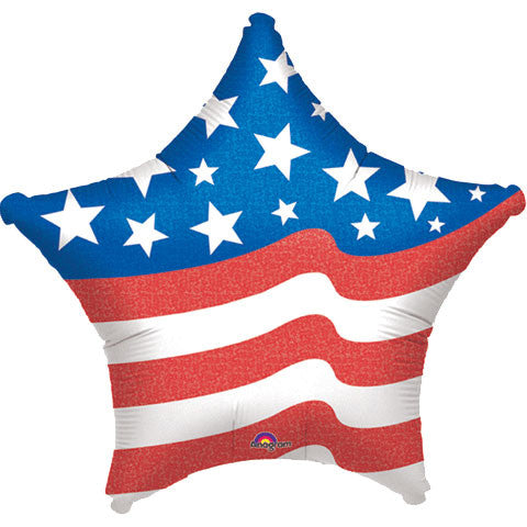 19" Patriotic Star Shape Foil Balloon