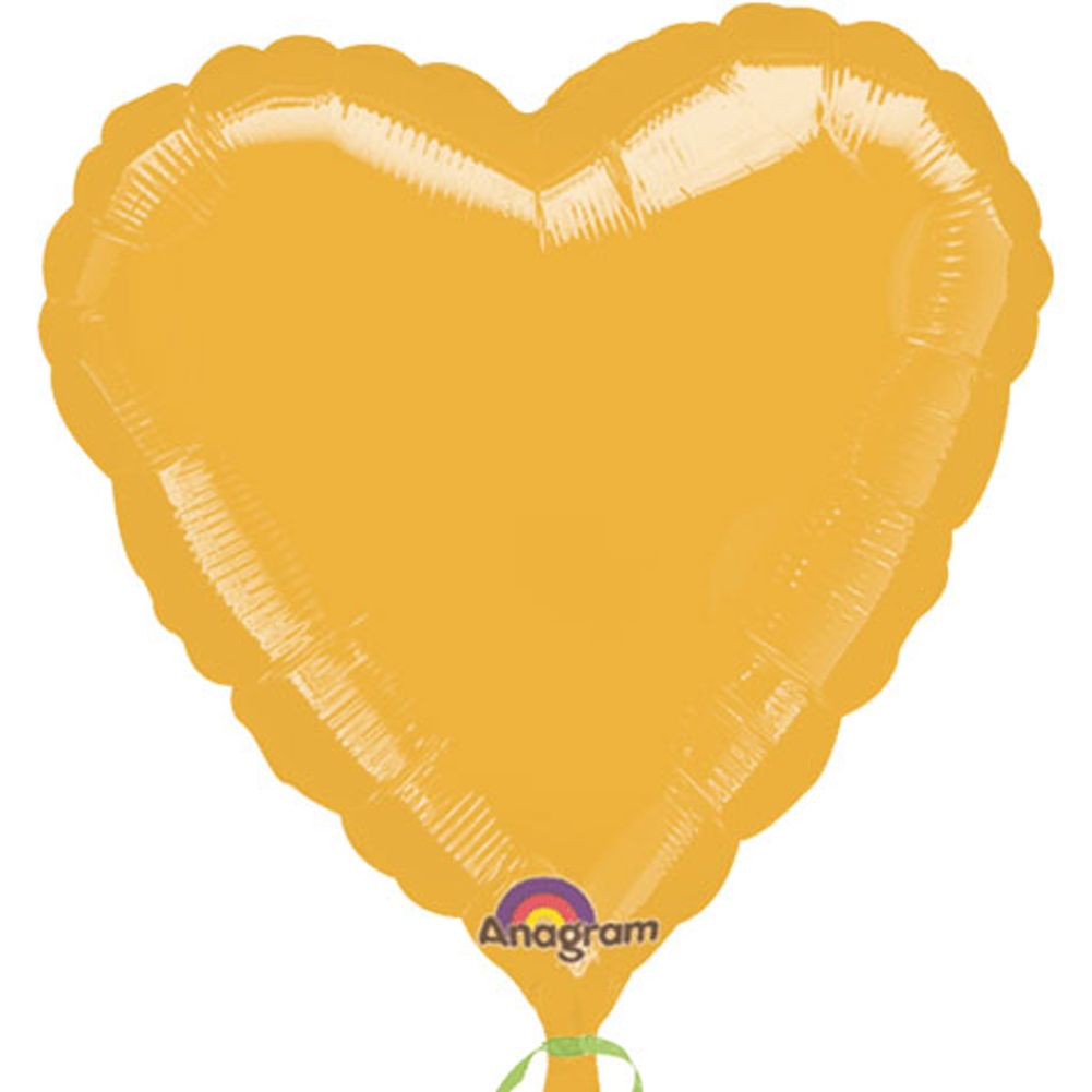 18" Metallic Gold Heart Balloon (1 ct)
