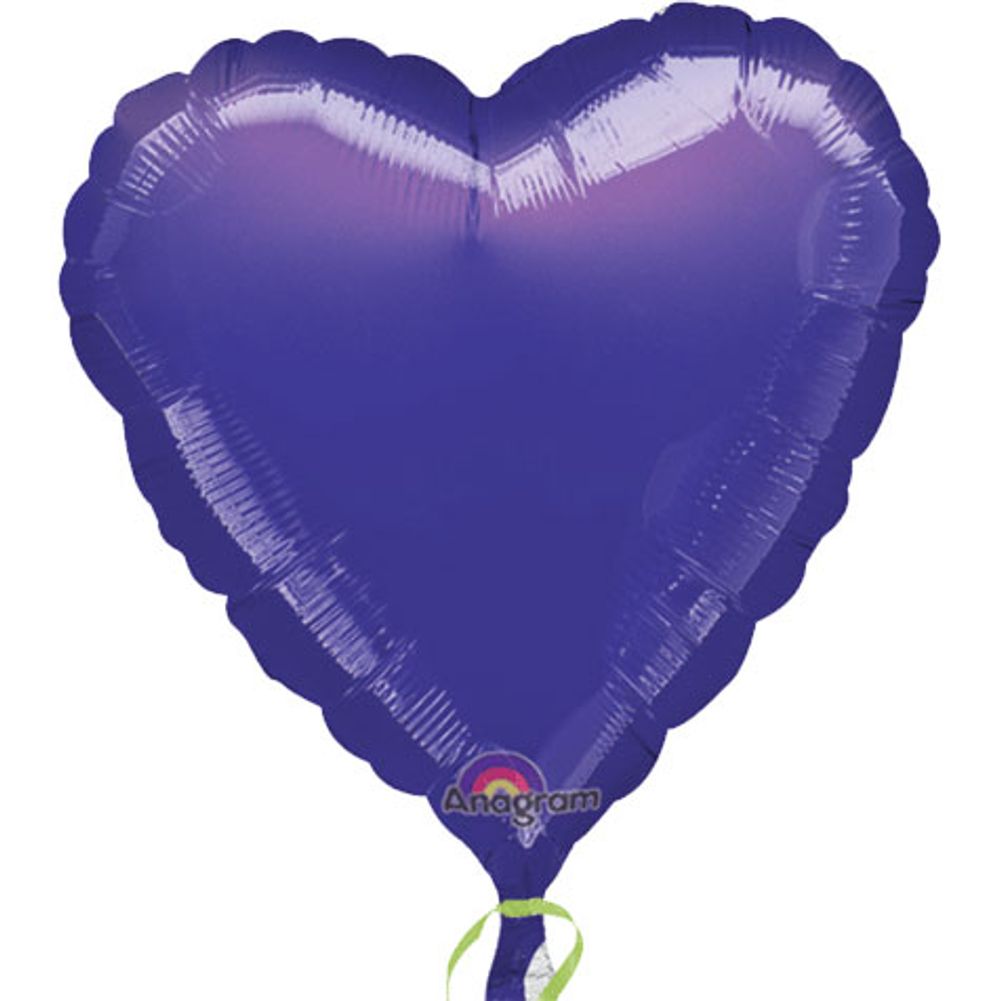 18" Metallic Purple Heart Balloon (1 ct)