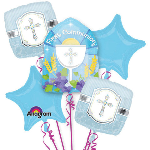 Communion Blessings Blue Bouquet of Balloons (5pc)