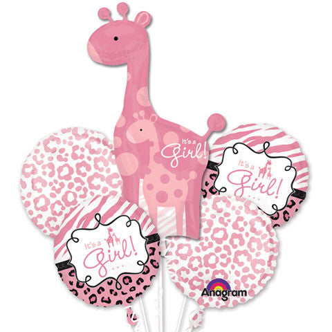 Sweet Safari Girl Bouquet of Balloons (5pc)