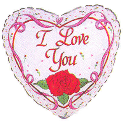 18" Love Single Rose Foil Balloon (1 ct)