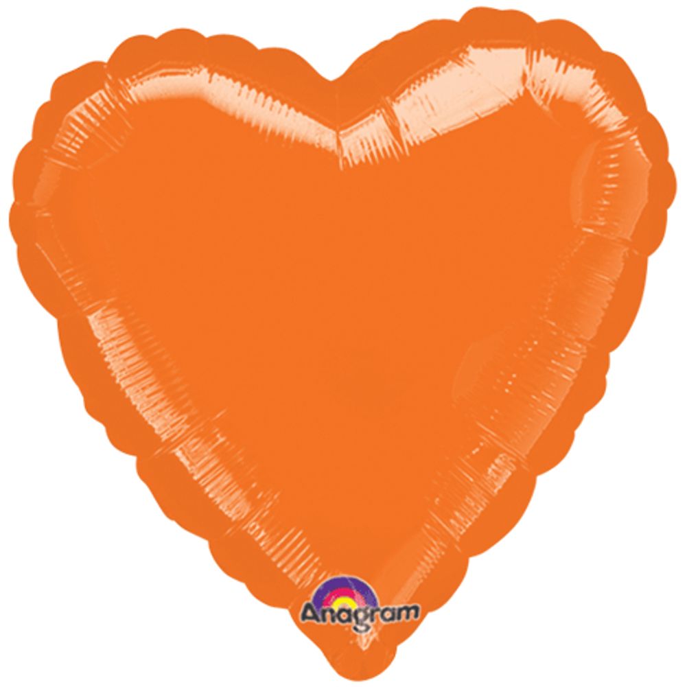 18" METALLIC ORANGE HEART HX