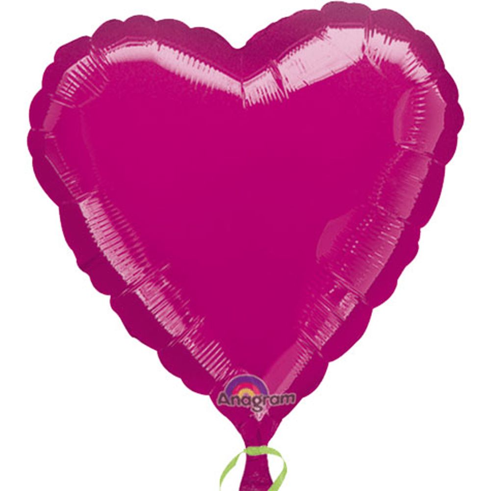 18" Metallic Fuchsia Heart Balloon (1 ct)