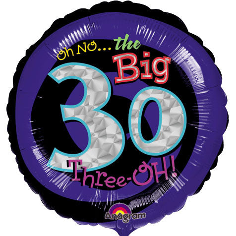 18" Oh No Birthday 30 Prismatic Balloon (1 ct)