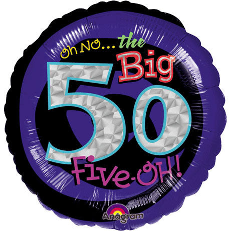 18" Oh No Birthday 50 Prismatic Balloon (1 ct)