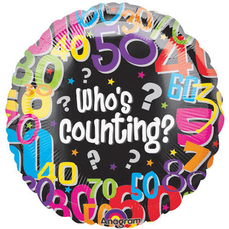 18" Who's Counting Balloon (1 ct)