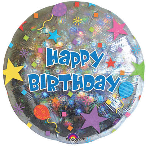 18" Happy Birthday Confetti Holographic