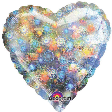 32" Fireworks Hologrpahic Heart