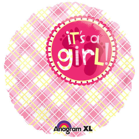 18" It's A Girl Plaid