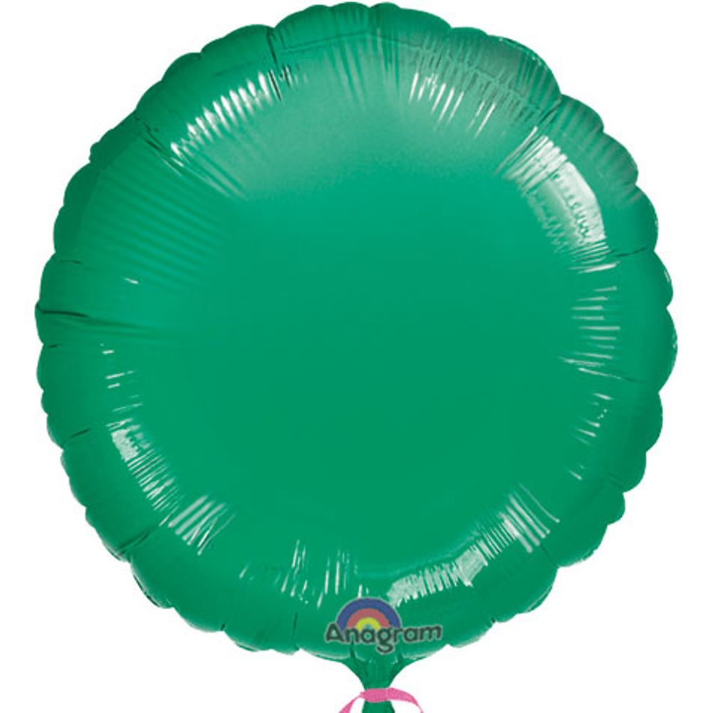 18" Metallic Green Round Anagram Balloon (1 ct)