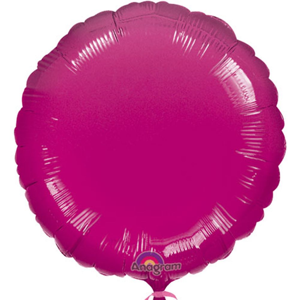 18" Metallic Fuchsia Round Anagram Balloon (1 ct)