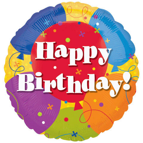 18" Happy Birthday Balloons Vlp