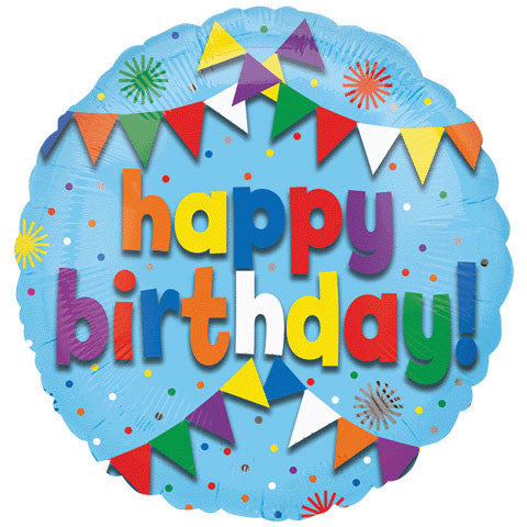 18" Happy Birthday Flags Vlp