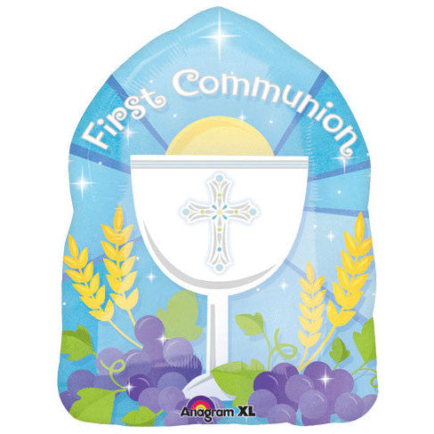 18" Blessed 1st Communion Blue Junior Shape