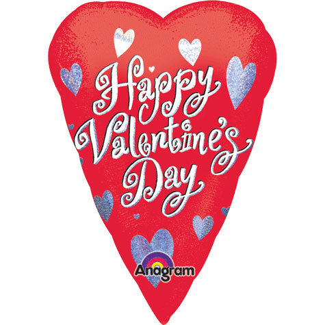 18" Valentine Fancy Heart Sparkle Jr. Shape Holographic