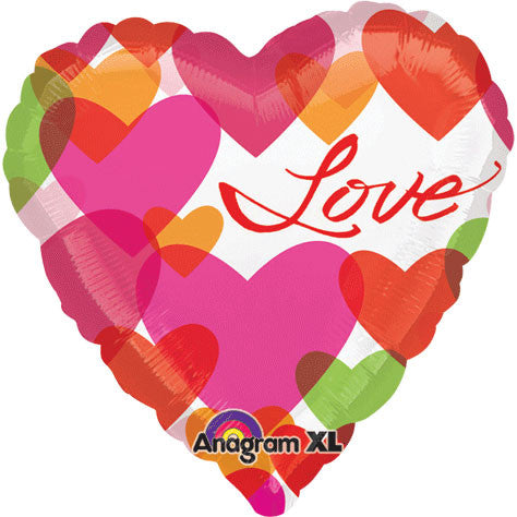 18" Colorful Love Hearts Foil Balloon