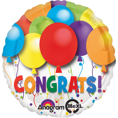 18" Bold Congratulations Balloons Hx