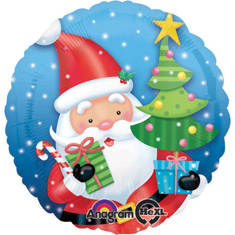 18" Santa With Tree Hx
