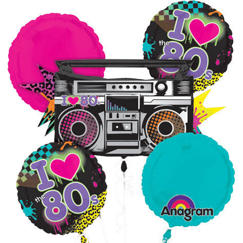 Totally 80's Bouquet of Balloons (5pc)