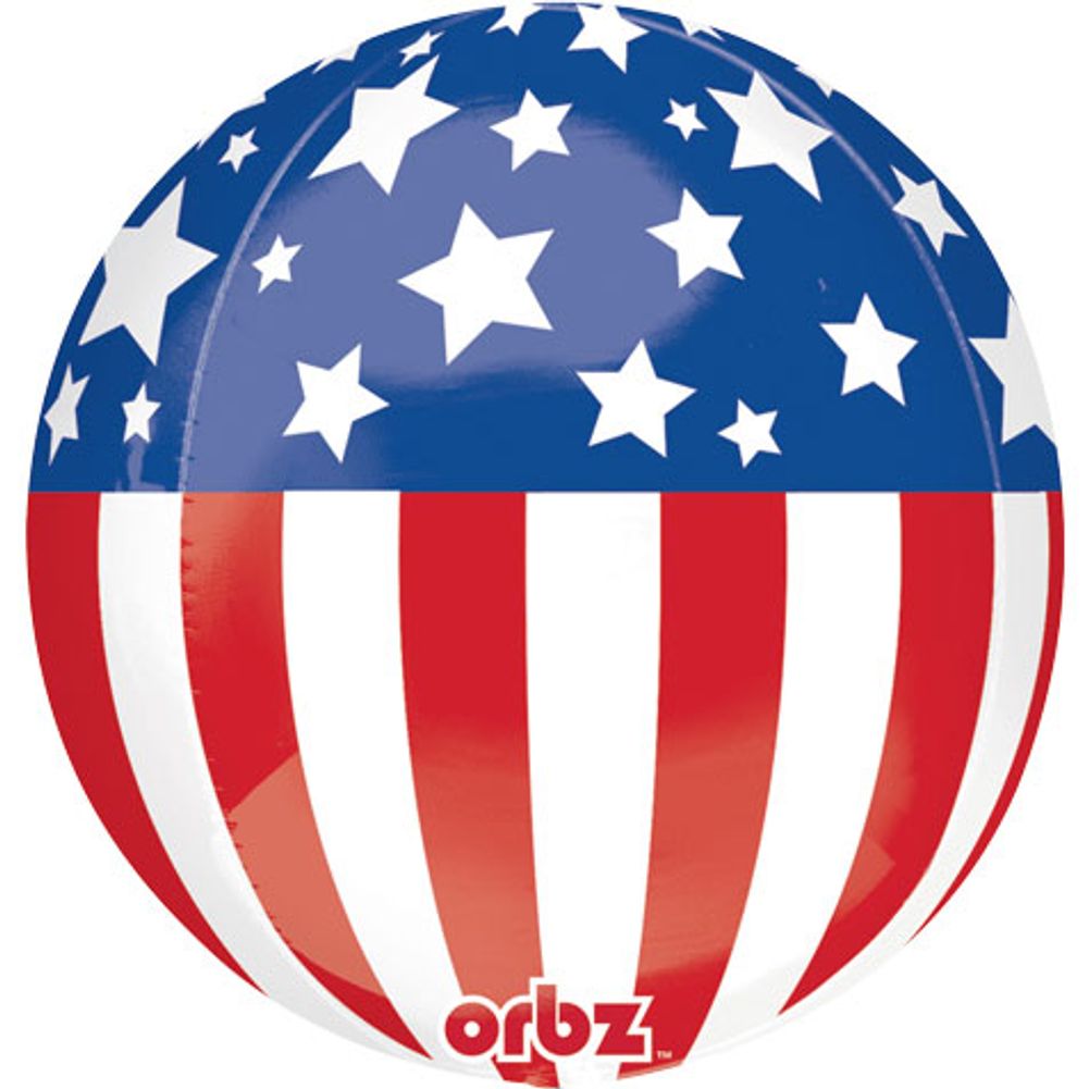 15" Patriotic Orbz Foil Balloon