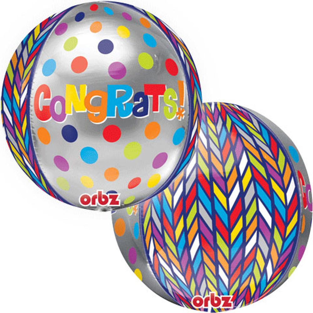 17" Dotty Geometric Congrats Orbz