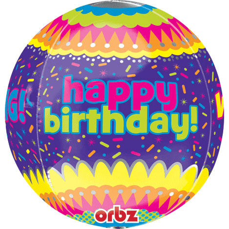 15" Birthday Confetti Orbz