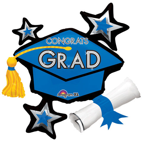 CONGRATS GRAD BLUE CLUSTER SUPER SHAPE