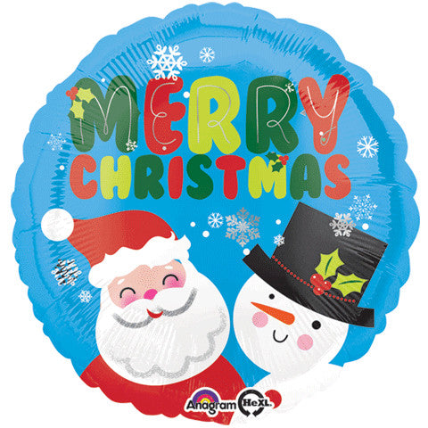 18" SANTA & SNOWMAN CHRISTMAS HX