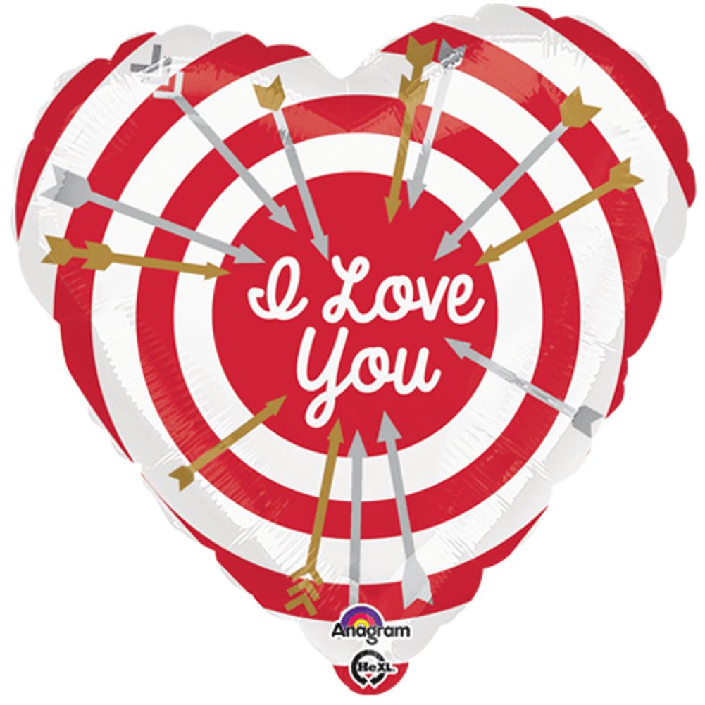 18" Love You Bullseye Foil Balloon