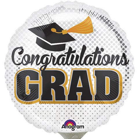 Anagram Grad Silver Dots Micro Foil Balloon