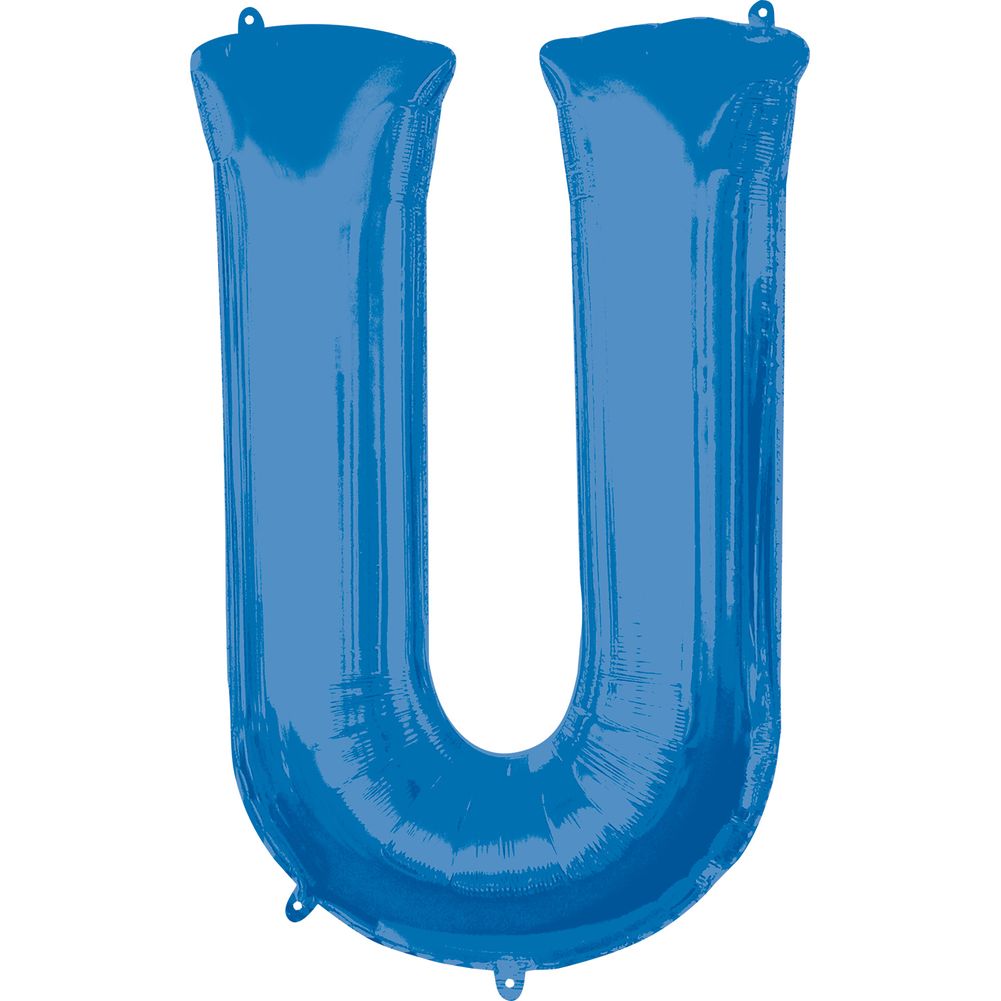 34" LETTER U BLUE
