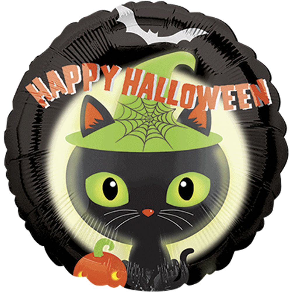 18" Halloween Black Kitty HX