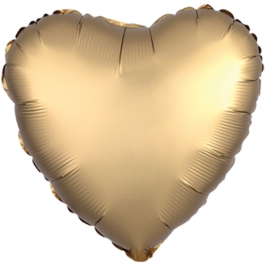18" GOLD SATEEN HEART SATIN LUXE HX