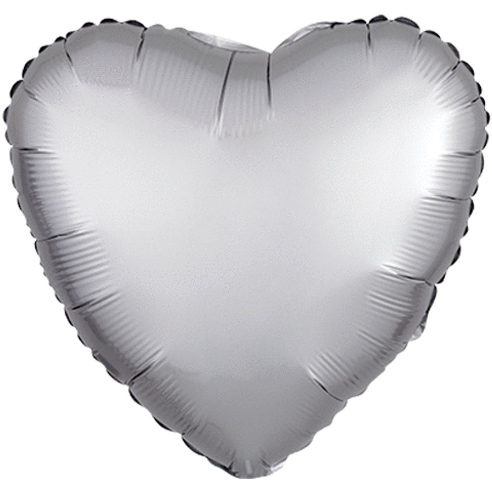 18" PLATINUM HEART SATIN LUXE HX