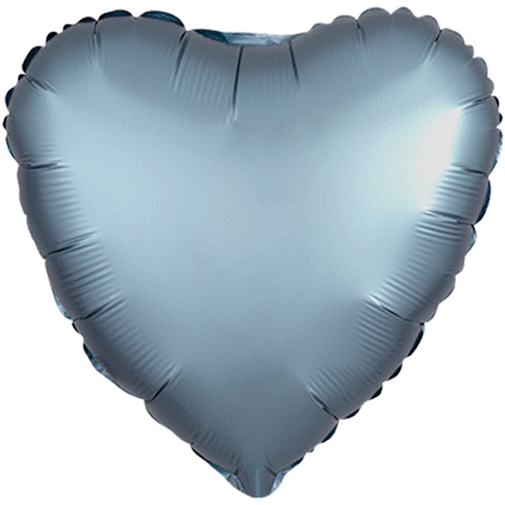 18" STEEL BLUE HEART SATIN LUXE HX