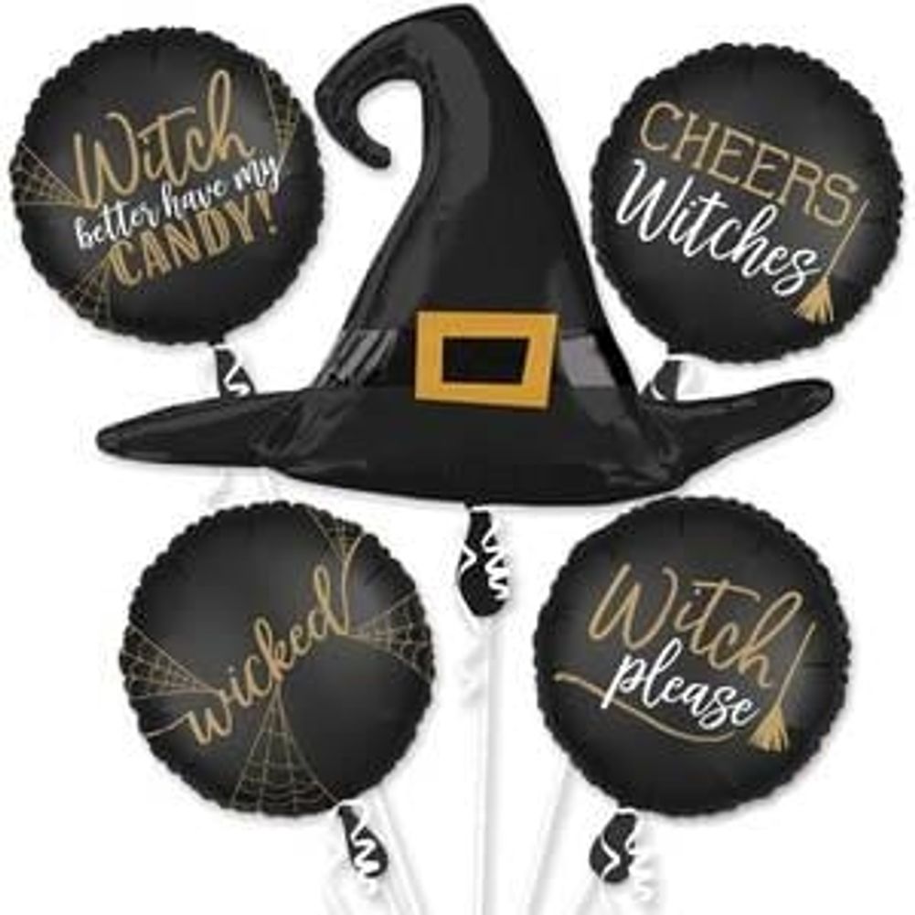 WITCH SILHOUETTE BOUQUET OF BALLOONS