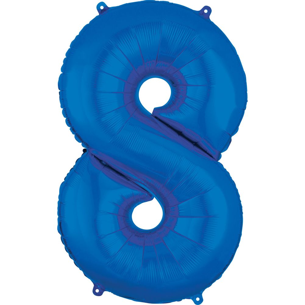 16" Number 8 Blue Foil Balloon